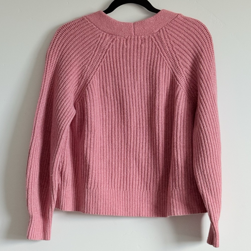 Old Navy Chunky Knit Cardigan Sweater Women M Medium Pink Cottage Prep College - Picture 2 of 7